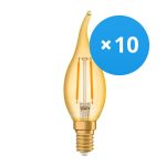 Confezione Multipack 10x Osram Vintage 1906 LED E14 Candela Oro 1.5W 120lm - 824 Bianco Molto Caldo | Sostitutiva 15W