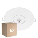 Confezione Multipack 6x Noxion LED Emergency Faretti Bianca 3W 240lm - 850K Bianco Freddo | Emergenza 3H - Autotest - 140mm